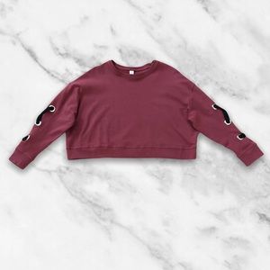 Red Long-sleeve Lace-up Top